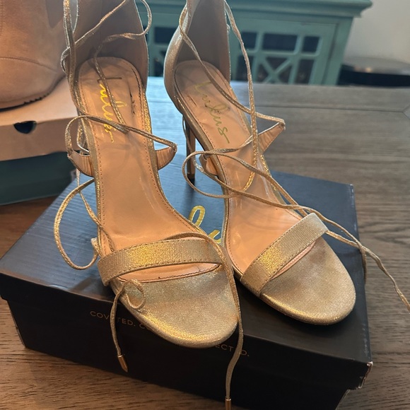 Lulus Shoes - Lulu's Shimmering Gold Strappy Heels
